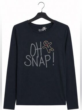 Ellen DeGeneres EV1 Oh Snap Gingerbread Christmas Tee Women’s Medium